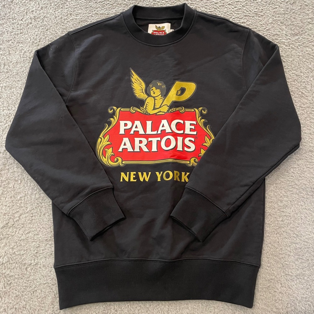 Palace x Stella Artois Cartouche Crew Sweatshirt‎ Mens Small Black